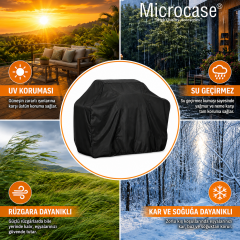 Microcase Dış Mekan Kullanımı UV Koruma Su Geçirmez Barbekü Izgara Örtüsü 130x130x75 CM AL5655