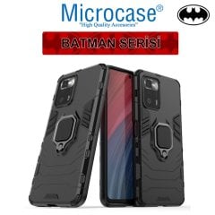 Microcase Xiaomi Poco X3 GT Batman Serisi Yüzük Standlı Armor Kılıf - Siyah
