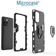 Microcase Xiaomi Poco X3 GT Batman Serisi Yüzük Standlı Armor Kılıf - Siyah