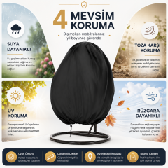 Microcase Dış Mekan Kullanımı Tekli Damla Rattan Bahçe Salıncağı Kılıfı Su Geçirmez 220x150 CM AL5656