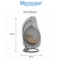 Microcase Dış Mekan Kullanımı Tekli Damla Rattan Bahçe Salıncağı Kılıfı Su Geçirmez 220x150 CM AL5656