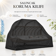 Microcase Dış Mekan Kullanımı İkili Rattan Bahçe Salıncağı Su Geçirmez Kılıf 220x120x180 CM AL5657