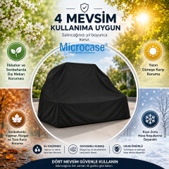Microcase Dış Mekan Kullanımı İkili Rattan Bahçe Salıncağı Su Geçirmez Kılıf 220x120x180 CM AL5657
