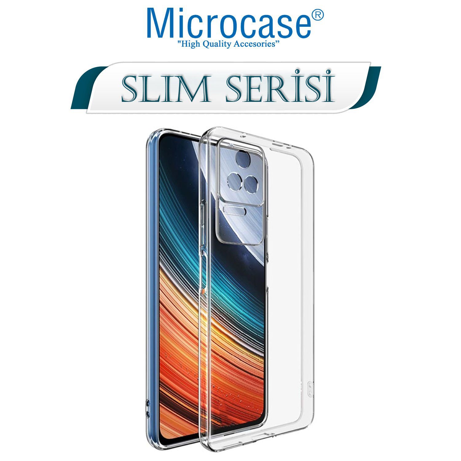 Microcase Xiaomi Poco F4 Slim Serisi Soft TPU Silikon Kılıf - Şeffaf