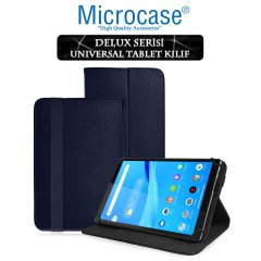 Microcase Lenovo Tab M8 TB-8505F Delüx Serisi Universal Standlı Deri Kılıf - Lacivert + Ekran Koruma Filmi