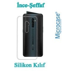 Microcase Oppo Reno 2Z Ultra İnce 0.2 mm Soft Silikon Kılıf - Şeffaf + Tempered Glass Cam Koruma