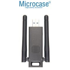 Microcase 2.4G 300Mbps USB 3.0 Wifi Adaptör Çift Anten - AL3097