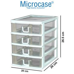 Microcase 4 Gözlü Plastik Çekmeceli Takı Bileklik Evrak Organizer - AL3186 Beyaz
