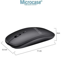 Microcase Apple iPad Air 13 2026 ile uyumlu Tablet Çanta+Bluetooth Klavye+Mouse+Tablet Standı Siyah-AL4840