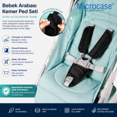 Microcase Çocuk Oto Koltuk / Bebek Arabası VB için Yumuşak Soft Kemer Padi Seti AL5669