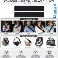 Microcase Emniyet Kemer Kılıfı Yumuşak Elyaf Dolgu Malzeme Cırtlı Tasarım Siyah 2 Adet AL5670