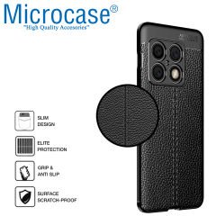 Microcase OnePlus Ace Pro 5G / OnePlus 10T Leather Serisi Deri Efekt Silikon Kılıf - Siyah AL3337