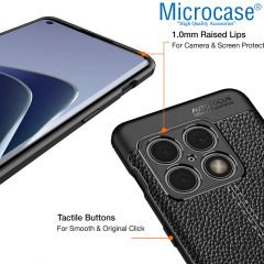 Microcase OnePlus Ace Pro 5G / OnePlus 10T Leather Serisi Deri Efekt Silikon Kılıf - Siyah AL3337