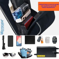 Microcase Taşınabilir Su Geçirmez 3 Bölmeli Geniş İç Hacimli Flaşörlü Scooter Bisiklet Çantası AL4249