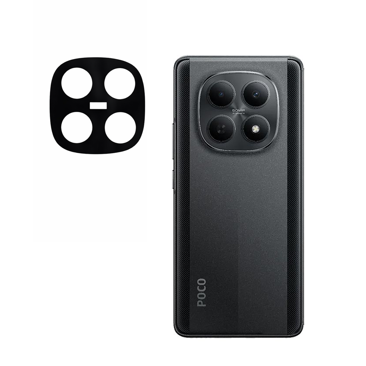 Microcase Xiaomi POCO M8 /Redmi Note 15 5G Uyumlu Kamera Lens Koruma Halkası - Kapalı Tasarım -Siyah AL3401