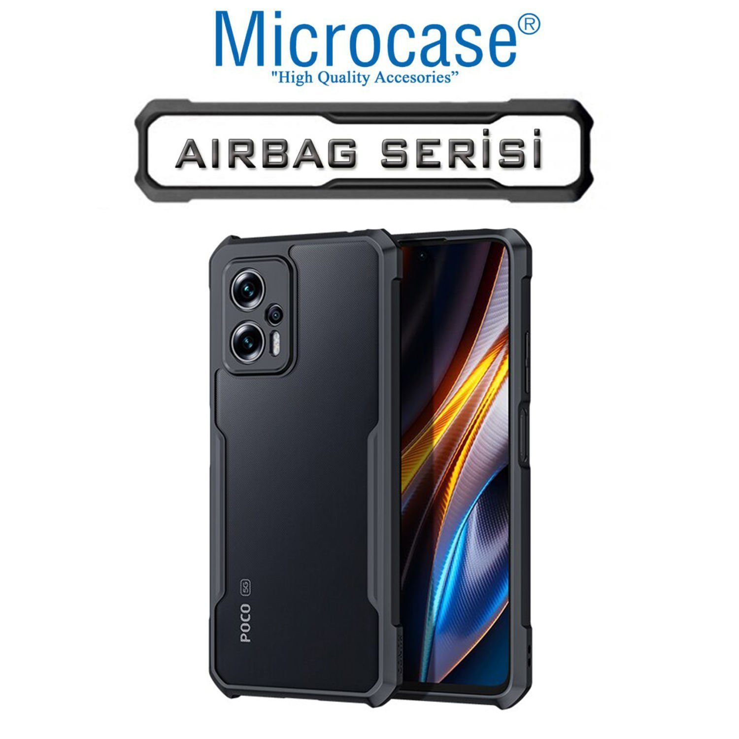 Microcase Xiaomi Poco X4 GT Airbag Serisi Darbeye Dayanıklı Tpu Kılıf