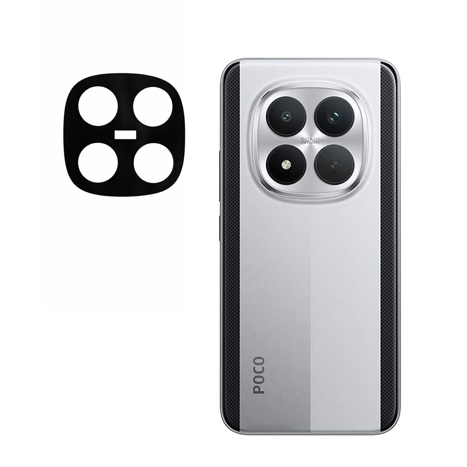 Microcase Xiaomi POCO M8 Pro/Redmi Note 15 Pro Plus 5G Uyumlu Kamera Lens Koruma Halkası - Kapalı Tasarım -Siyah AL3401