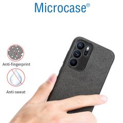 Microcase Xiaomi Redmi Note 11 2022 (Global) Fabrik Kumaş ve Deri Desen Kılıf -Gri