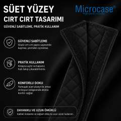 Microcase Kapitone Desen Emniyet Kemeri ve Askılık Omuzluk Kılıfı Yumuşak Elyaf Dolgu Malzeme Cırtlı Tasarım Siyah 2 Adet AL5670