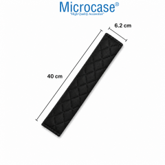 Microcase Kapitone Desen Emniyet Kemeri ve Askılık Omuzluk Kılıfı Yumuşak Elyaf Dolgu Malzeme Cırtlı Tasarım Siyah 2 Adet AL5670