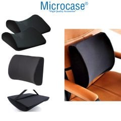 Microcase Ortopedik Koltuk ve Araç Minderi | Bel ve Sırt Desteği | Dik Duruş Destek Minderi AL4857