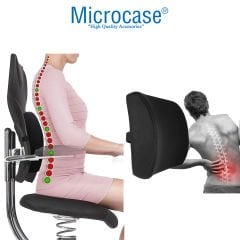 Microcase Ortopedik Koltuk ve Araç Minderi | Bel ve Sırt Desteği | Dik Duruş Destek Minderi AL4857