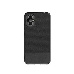 Microcase Oneplus Nord N20 5G Fabrik Kumaş ve Deri Desen Kılıf -Siyah