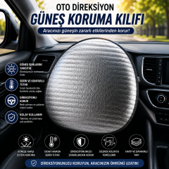 Microcase Araç Direksiyonu Güneş ve Isı UV Koruma Kılıfı Katlanabilir Reflektif Tasarım 1 Adet AL5674