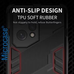 Microcase Realme 12 PLUS Matrix Serisi Armor Standlı Perfect Koruma Kılıf - Siyah Al3416