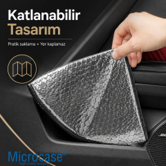 Microcase Araç Direksiyonu Güneş ve Isı UV Koruma Kılıfı Katlanabilir Reflektif Tasarım 2 Adet AL5674