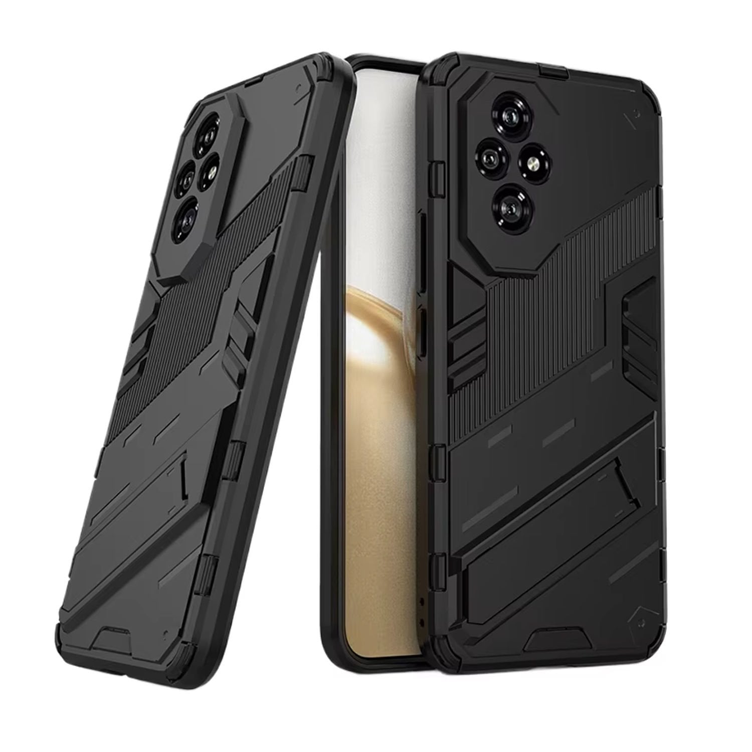Microcase Honor 200 Matrix Serisi Armor Standlı Perfect Koruma Kılıf - Siyah Al3416