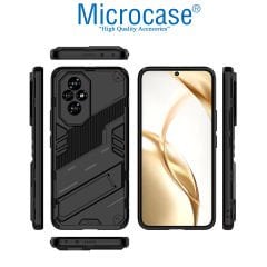 Microcase Honor 200 Matrix Serisi Armor Standlı Perfect Koruma Kılıf - Siyah Al3416
