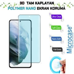 Microcase Samsung Galaxy S21 3D Polymer Kavisli Tam Kaplayan Nano Ekran Koruma - Siyah
