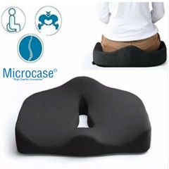 Microcase Ortopedik Visco-elastik Oturma ve Sırt Minderi 2'li Set Bel Ofis Sırt Destek Yastığı AL4860