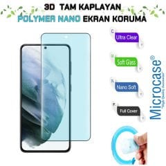 Microcase Samsung Galaxy S21 Ultra 3D Polymer Kavisli Tam Kaplayan Nano Ekran Koruma - Siyah