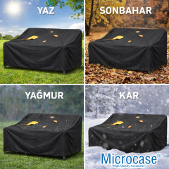 Microcase Su Geçirmez 4 Mevsim Kullanım Bahçe Mobilyası Koltuk Kılıfı Brandası 85x185x70 CM AL5541