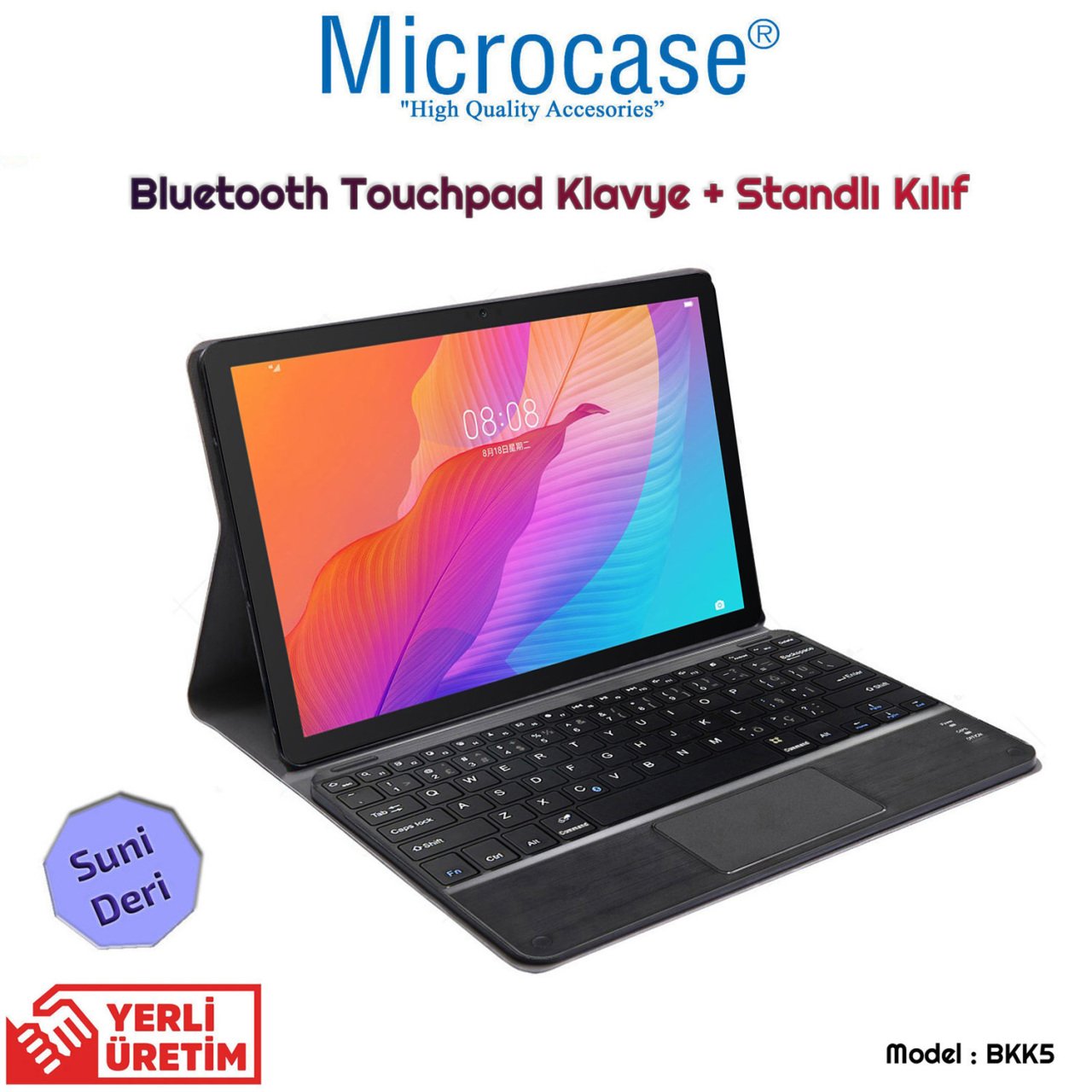 Microcase Huawei Matepad T10S 10.1 inch Bluetooth Touchpad Klavye + Standlı Kılıf - BKK5
