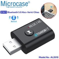 Microcase Bluetooth 5.0 2in1 USB Ses Alıcı - Verici Mini Adaptör 3.5 mm Jack - AL2610