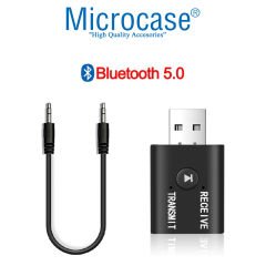 Microcase Bluetooth 5.0 2in1 USB Ses Alıcı - Verici Mini Adaptör 3.5 mm Jack - AL2610