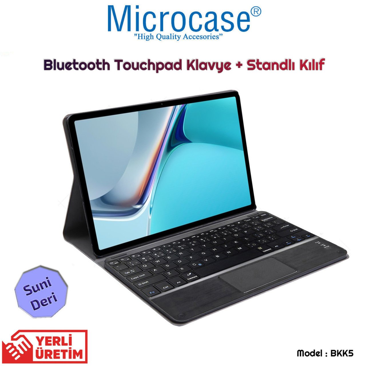 Microcase Huawei Matepad 11 2021 Bluetooth Touchpad Klavye + Standlı Kılıf - BKK5