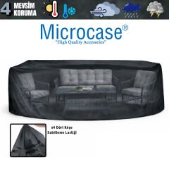 Microcase Su Geçirmez 4 Mevsim Kullanım Bahçe Mobilyası Masa Sandalye Takımı Kılıfı Brandası 85x260x160 CM AL5546