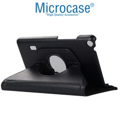 Microcase Huawei Mediapad T3 Wifi 360 Derece Döner Standlı Deri Kılıf - Siyah