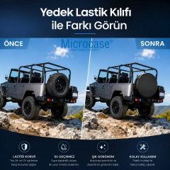 Microcase Oto Yedek Yazlık Kışlık Su Geçirmez UV Koruyucu Lastik Koruma Kılıfı 13-16 inch Siyah 2 AD AL5675
