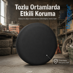 Microcase Oto Yedek Yazlık Kışlık Su Geçirmez UV Koruyucu Lastik Koruma Kılıfı 13-16 inch Siyah 2 AD AL5675