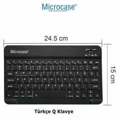 Microcase ipad 10.9 inch Tablet  Kot Desenli Tablet Çanta+Türkçe Bluetooth Klavye+Mouse+Tablet Standı-AL8129