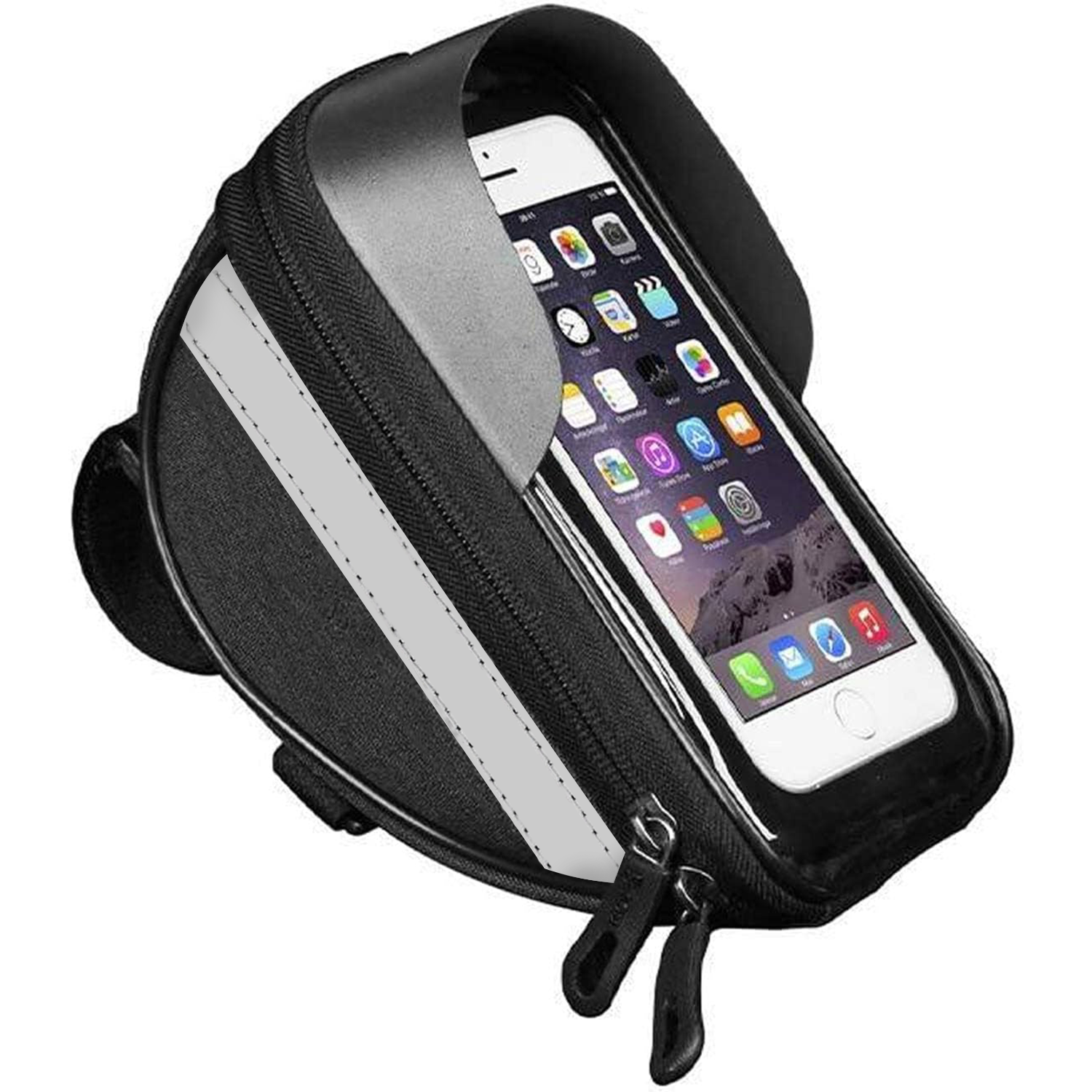 Microcase Universal Su Geçirmez Bisiklet Motosiklet Telefon Tutucu Fermuarlı Çanta - AL2796