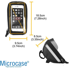 Microcase Universal Su Geçirmez Bisiklet Motosiklet Telefon Tutucu Fermuarlı Çanta - AL2796