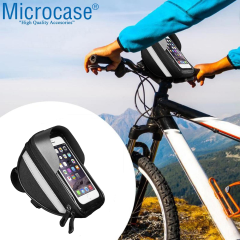 Microcase Universal Su Geçirmez Bisiklet Motosiklet Telefon Tutucu Fermuarlı Çanta - AL2796