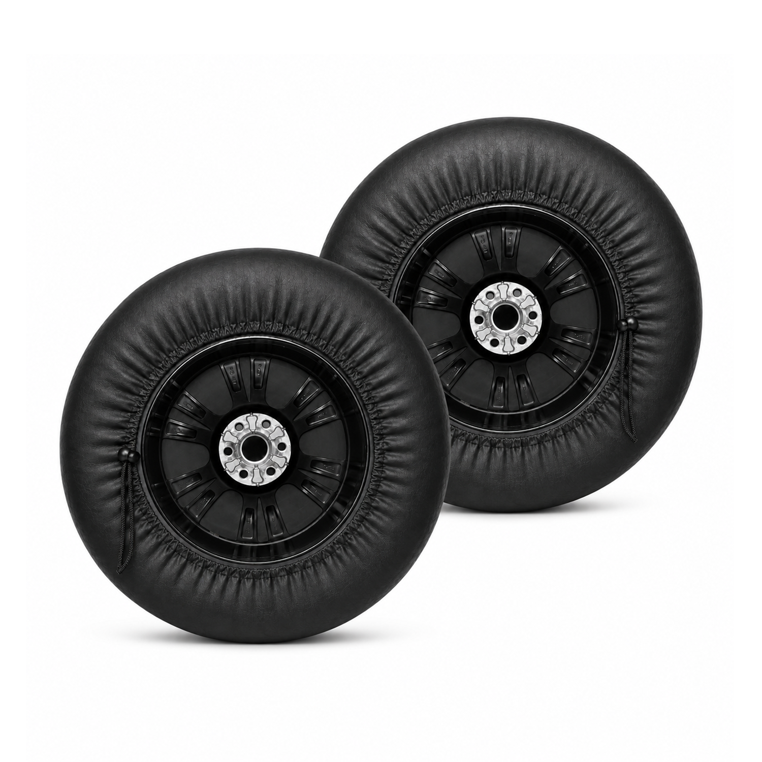 Microcase Suni Deri Oto Yedek Yazlık Kışlık Su Geçirmez UV Koruyucu Lastik Koruma Kılıfı 16-20 inch 2 AD Siyah AL5676