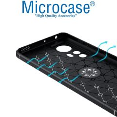 Microcase Xiaomi Poco C40 Focus Serisi Yüzük Standlı Silikon Kılıf - Siyah